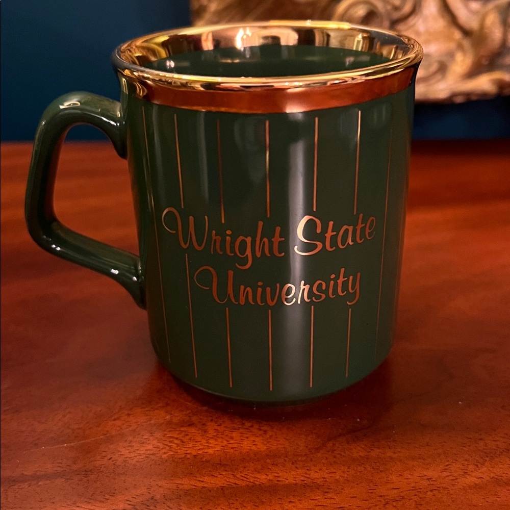 Wright State Green Mug with Gold Accents